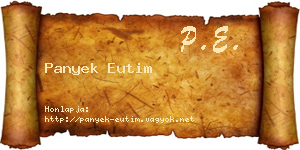 Panyek Eutim névjegykártya